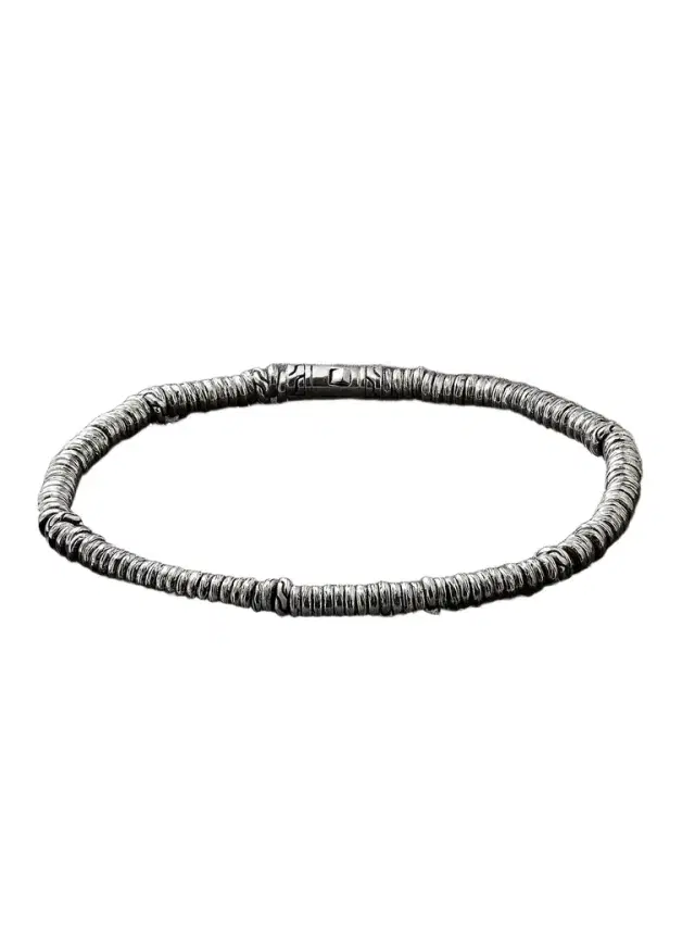 Silver Heishi Beaded Bracelet - Men