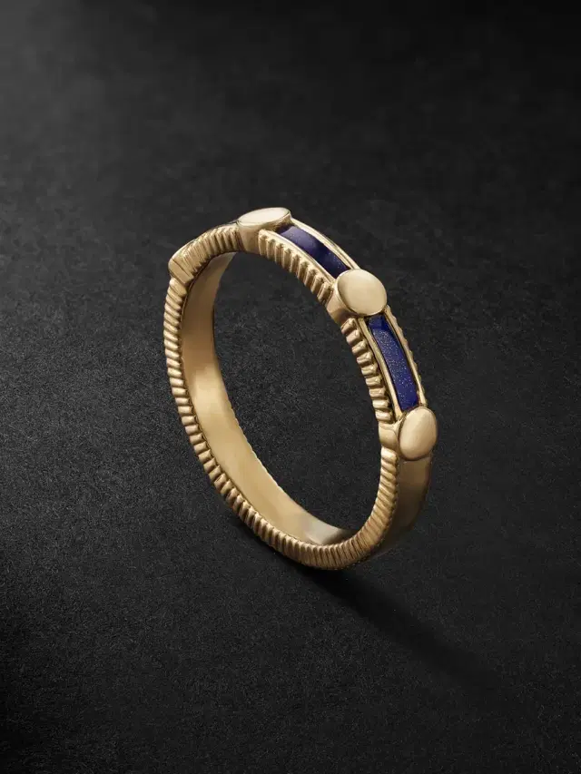 Alliance Rayon Gold Lapis Lazuli Ring - Men