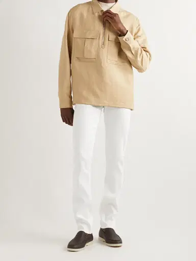 Loro Piana Slim-Fit Linen-Blend Twill Trousers - Men | Thumbnail 2 Loro Piana Slim-Fit Linen-Blend Twill Trousers - Men | Thumbnail 2