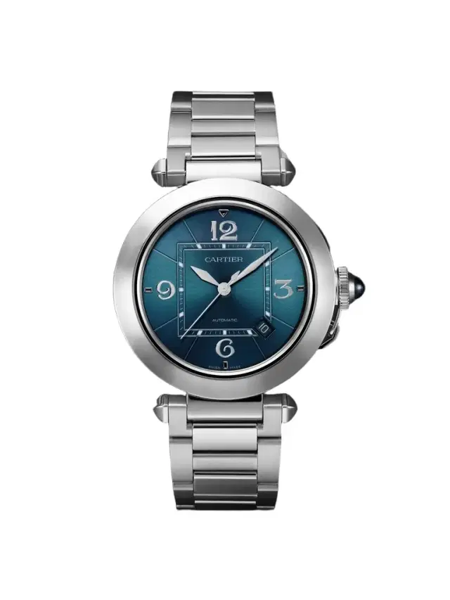 Pasha de Automatic 41mm Stainless Steel and Leather Watch, Ref. No. CRWSPA0038 - Men Pasha de Automatic 41mm Stainless Steel and Leather Watch, Ref. No. CRWSPA0038 - Men