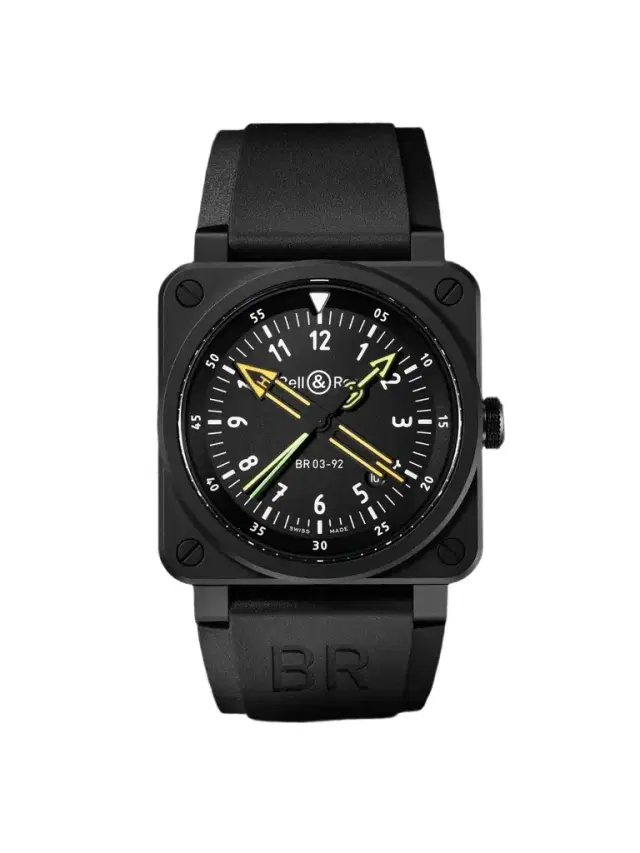 BR 03-92 Radiocompass Limited Edition Automatic 42mm Ceramic and Rubber Watch, Ref. No. BR0392-RCO-CE/SRB - Men