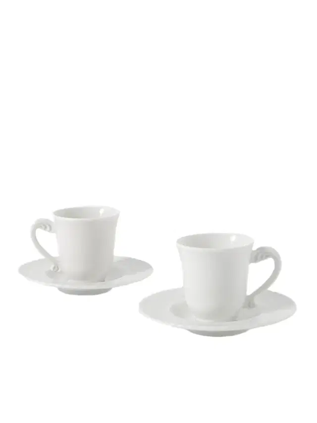 Porcelain Set of Two Espresso Cups and Saucers - Men