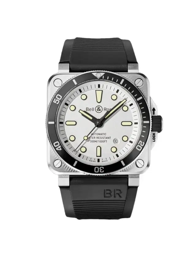 Bell & Ross BR 03-92 Diver Automatic Stainless Steel Watch, Ref. BR0392-D-WH-ST/SRB - Men