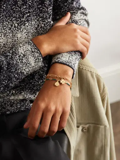 Foundrae Four Heart Clover 18-Karat Gold Diamond Bracelet - Men | Thumbnail 5