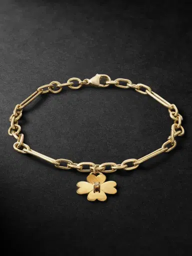 Foundrae Four Heart Clover 18-Karat Gold Diamond Bracelet - Men | Thumbnail 1
