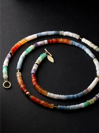 Jacquie Aiche Gold, Opal and Diamond Beaded Necklace - Men | Thumbnail 4