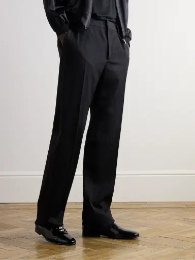 Manolo Blahnik Mario Grosgrain-Trimmed Patent-Leather Loafers - Men | Thumbnail 2