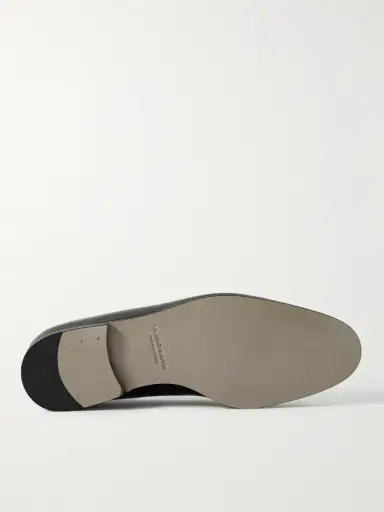Manolo Blahnik Mario Grosgrain-Trimmed Patent-Leather Loafers - Men | Thumbnail 6