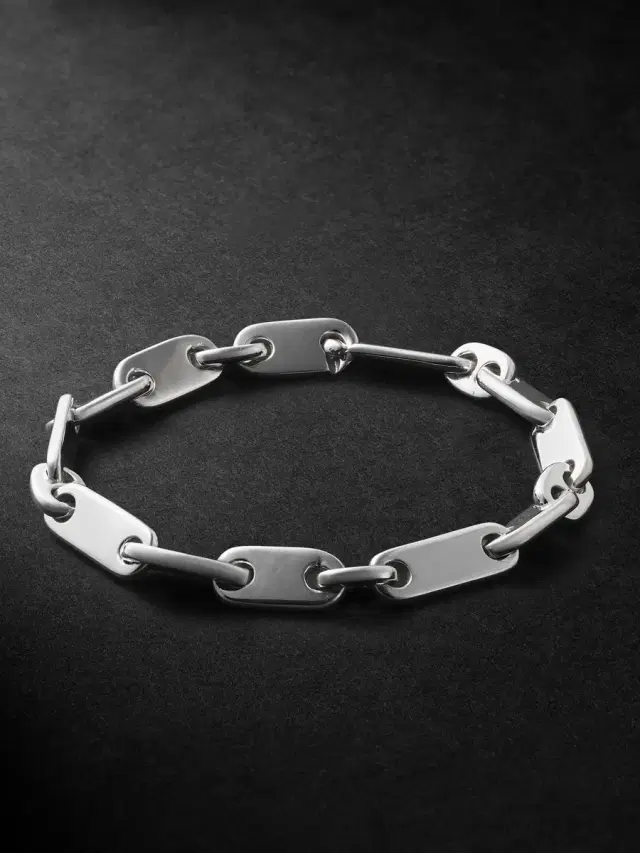 MAOR Monolinka Burnished Sterling Silver Chain Bracelet - Men