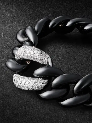SHAY Link Medium 18-Karat White Gold, Ceramic and Diamond Ring - Men | Thumbnail 3 SHAY Link Medium 18-Karat White Gold, Ceramic and Diamond Ring - Men | Thumbnail 3