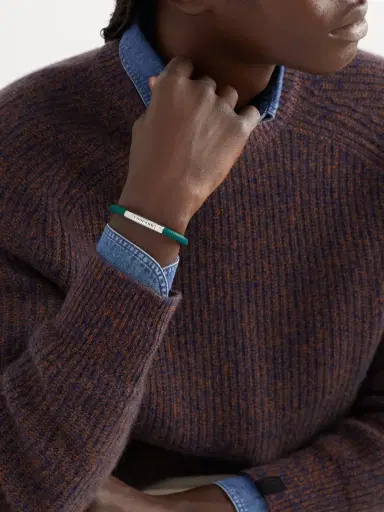 Chopard Classic Racing Rubber and Silver-Tone Bracelet - Men | Thumbnail 2