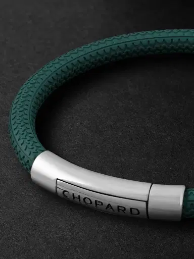 Chopard Classic Racing Rubber and Silver-Tone Bracelet - Men | Thumbnail 3