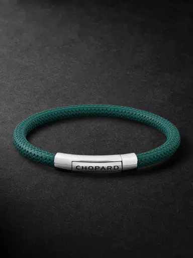 Chopard Classic Racing Rubber and Silver-Tone Bracelet - Men | Thumbnail 1