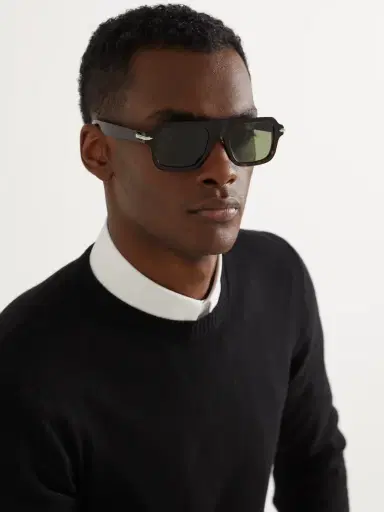 DIOR Eyewear DiorBlackSuit N2I Havana Geometric Tortoiseshell Acetate Sunglasses - Men | Thumbnail 2