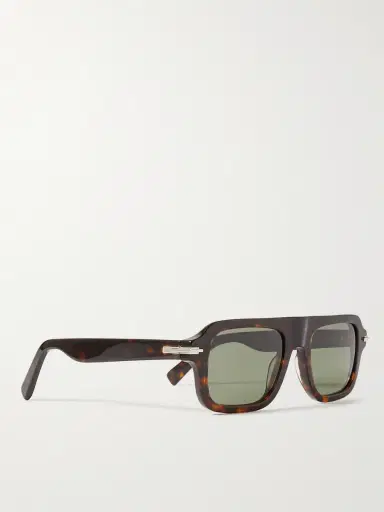 DIOR Eyewear DiorBlackSuit N2I Havana Geometric Tortoiseshell Acetate Sunglasses - Men | Thumbnail 3