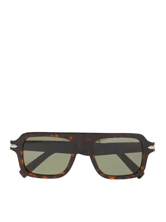 DIOR Eyewear DiorBlackSuit N2I Havana Geometric Tortoiseshell Acetate Sunglasses - Men