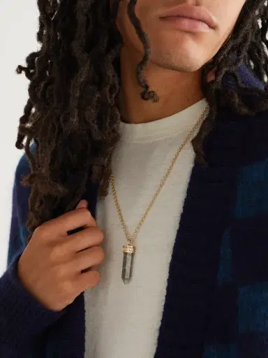 Sydney Evan Gold, Labdradorite and Diamond Necklace - Men | Thumbnail 2 Sydney Evan Gold, Labdradorite and Diamond Necklace - Men | Thumbnail 2