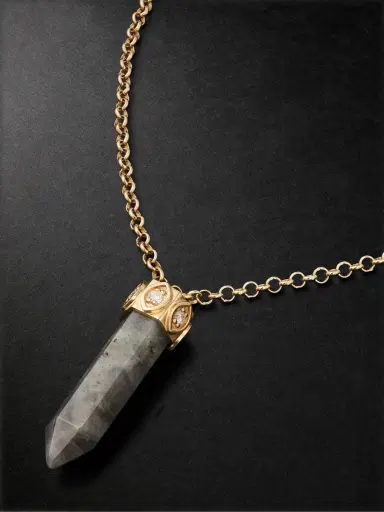 Sydney Evan Gold, Labdradorite and Diamond Necklace - Men | Thumbnail 3 Sydney Evan Gold, Labdradorite and Diamond Necklace - Men | Thumbnail 3