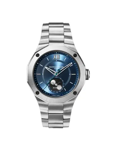 Baume & Mercier Riviera Baumatic Automatic Moon-Phase Stainless Steel Watch, Ref. 10682 - Men | Thumbnail 1 Baume & Mercier Riviera Baumatic Automatic Moon-Phase Stainless Steel Watch, Ref. 10682 - Men | Thumbnail 1