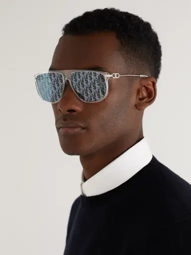 DIOR Eyewear CD Link S2U D-Frame Acetate and Silver-Tone Mirrored Sunglasses - Men | Thumbnail 2