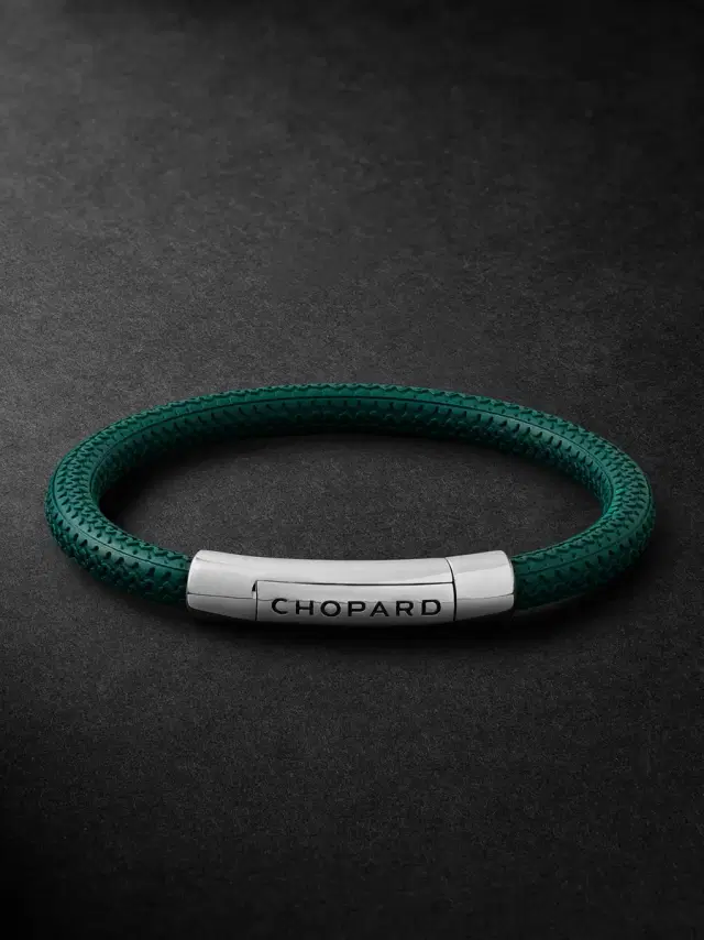 Chopard Classic Racing Rubber and Silver-Tone Bracelet - Men