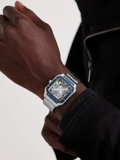 Cartier Santos de Limited Edition Hand-Wound Skeleton 39.8mm Interchangeable Steel and Rubber Watch, Ref. No. WHSA0026 - Men | Thumbnail 2