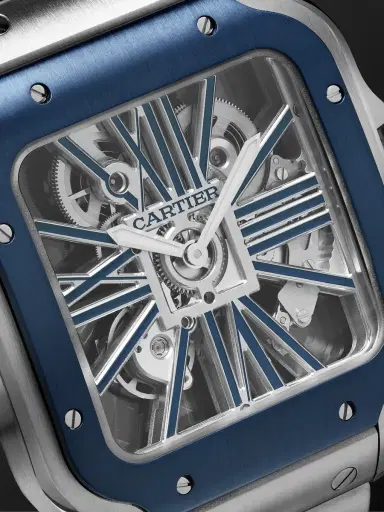 Cartier Santos de Limited Edition Hand-Wound Skeleton 39.8mm Interchangeable Steel and Rubber Watch, Ref. No. WHSA0026 - Men | Thumbnail 6
