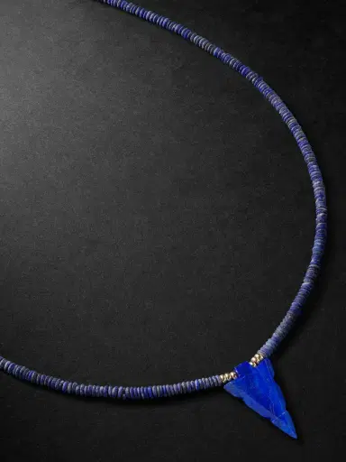 Jacquie Aiche Gold, Lapis Lazuli and Diamond Beaded Necklace - Men | Thumbnail 1
