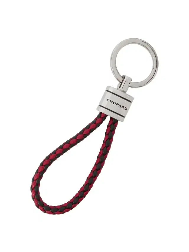 Chopard Braided Leather and Silver-Tone Keyring - Men