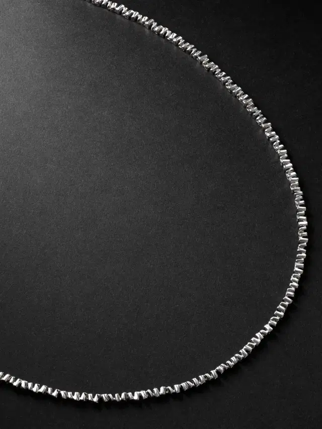 18-Karat White Gold Tennis Necklace - Men