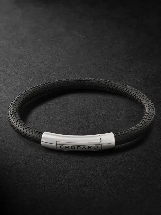 Chopard Classic Racing Rubber and Silver-Tone Bracelet - Men