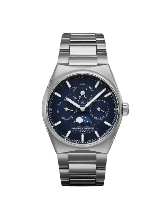 Highlife Automatic Perpetual Calendar Moon-Phase Stainless Steel Watch, Ref FC-775BL4NH6B - Men