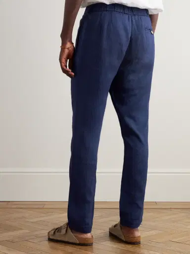 Frescobol Carioca Oscar Straight-Leg Linen and Cotton-Blend Drawstring Trousers - Men | Thumbnail 4 Frescobol Carioca Oscar Straight-Leg Linen and Cotton-Blend Drawstring Trousers - Men | Thumbnail 4