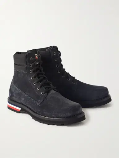 Moncler Vancouver Canvas-Trimmed Suede Boots - Men | Thumbnail 4 Moncler Vancouver Canvas-Trimmed Suede Boots - Men | Thumbnail 4