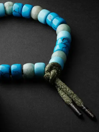 Carolina Bucci Mykonos Forte Beads Blackened Gold Multi-Stone Bracelet - Men | Thumbnail 3 Carolina Bucci Mykonos Forte Beads Blackened Gold Multi-Stone Bracelet - Men | Thumbnail 3