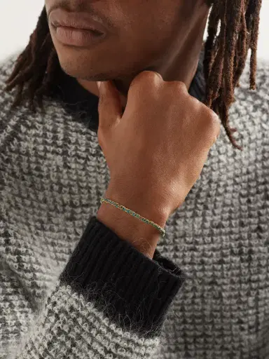 Carolina Bucci Lucky Wisdom Gold and Silk Bracelet - Men | Thumbnail 2 Carolina Bucci Lucky Wisdom Gold and Silk Bracelet - Men | Thumbnail 2