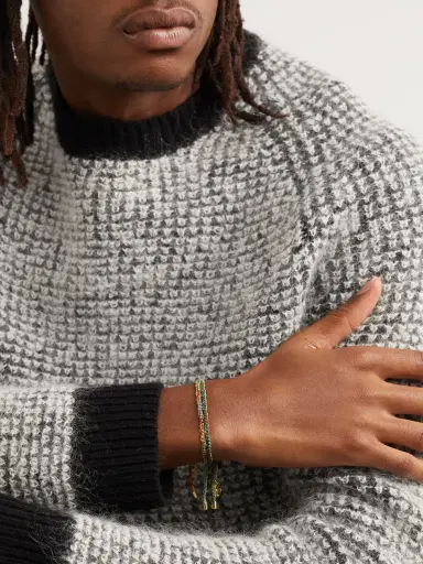 Carolina Bucci Lucky Wisdom Gold and Silk Bracelet - Men | Thumbnail 4 Carolina Bucci Lucky Wisdom Gold and Silk Bracelet - Men | Thumbnail 4