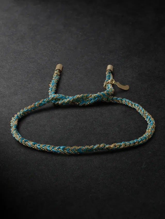 Carolina Bucci Lucky Wisdom Gold and Silk Bracelet - Men