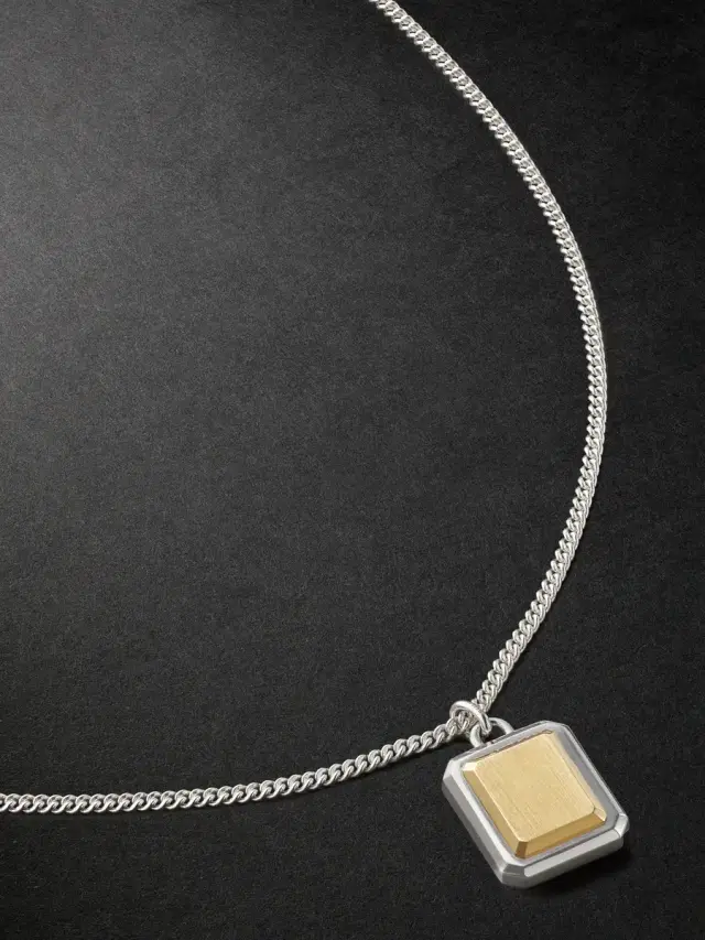 MAOR Pira Sterling Silver and 18-Karat Gold Necklace - Men