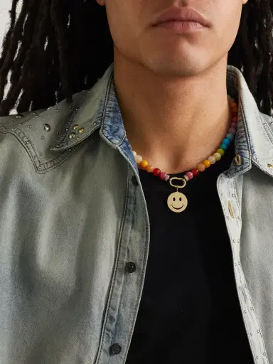 Sydney Evan Gold Diamond Beaded Pendant Necklace - Men | Thumbnail 2 Sydney Evan Gold Diamond Beaded Pendant Necklace - Men | Thumbnail 2