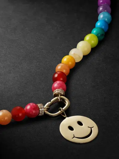 Sydney Evan Gold Diamond Beaded Pendant Necklace - Men | Thumbnail 4 Sydney Evan Gold Diamond Beaded Pendant Necklace - Men | Thumbnail 4