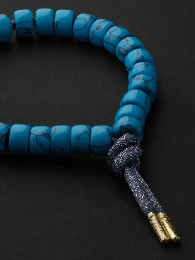 Carolina Bucci Forte Beads Blackened Gold Turquoise Bracelet - Men | Thumbnail 3 Carolina Bucci Forte Beads Blackened Gold Turquoise Bracelet - Men | Thumbnail 3