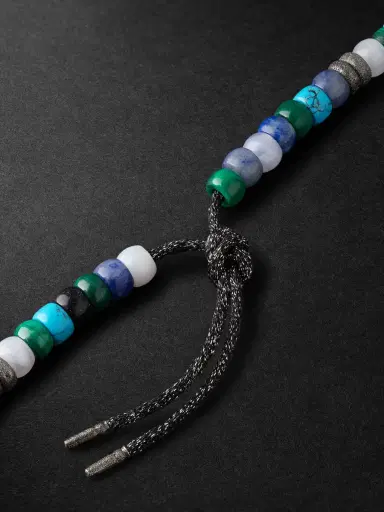 Carolina Bucci Portofino Forte Beads White and Blackened Gold Multi-Stone Necklace - Men | Thumbnail 3 Carolina Bucci Portofino Forte Beads White and Blackened Gold Multi-Stone Necklace - Men | Thumbnail 3