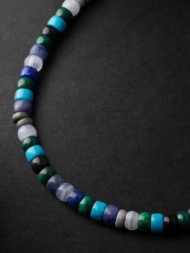Carolina Bucci Portofino Forte Beads White and Blackened Gold Multi-Stone Necklace - Men | Thumbnail 4 Carolina Bucci Portofino Forte Beads White and Blackened Gold Multi-Stone Necklace - Men | Thumbnail 4