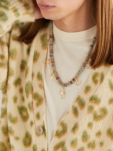 Sydney Evan Gold, Snakeskin Jasper and Diamond Beaded Pendant Necklace - Men | Thumbnail 2 Sydney Evan Gold, Snakeskin Jasper and Diamond Beaded Pendant Necklace - Men | Thumbnail 2