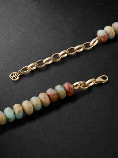 Sydney Evan Gold, Snakeskin Jasper and Diamond Beaded Pendant Necklace - Men | Thumbnail 3 Sydney Evan Gold, Snakeskin Jasper and Diamond Beaded Pendant Necklace - Men | Thumbnail 3