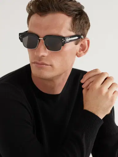 DIOR Eyewear CD Diamond C1U Geometric Acetate and Silver-Tone Sunglasses - Men | Thumbnail 2