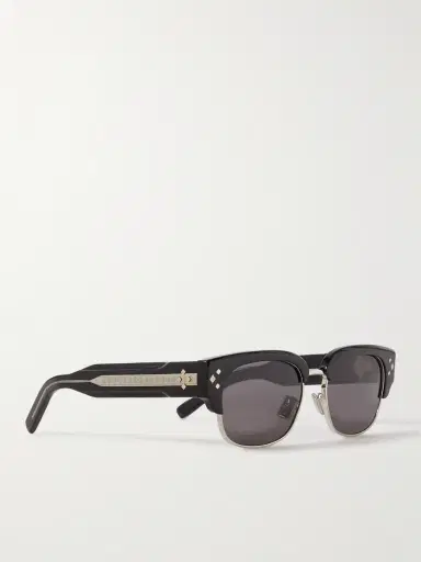 DIOR Eyewear CD Diamond C1U Geometric Acetate and Silver-Tone Sunglasses - Men | Thumbnail 3