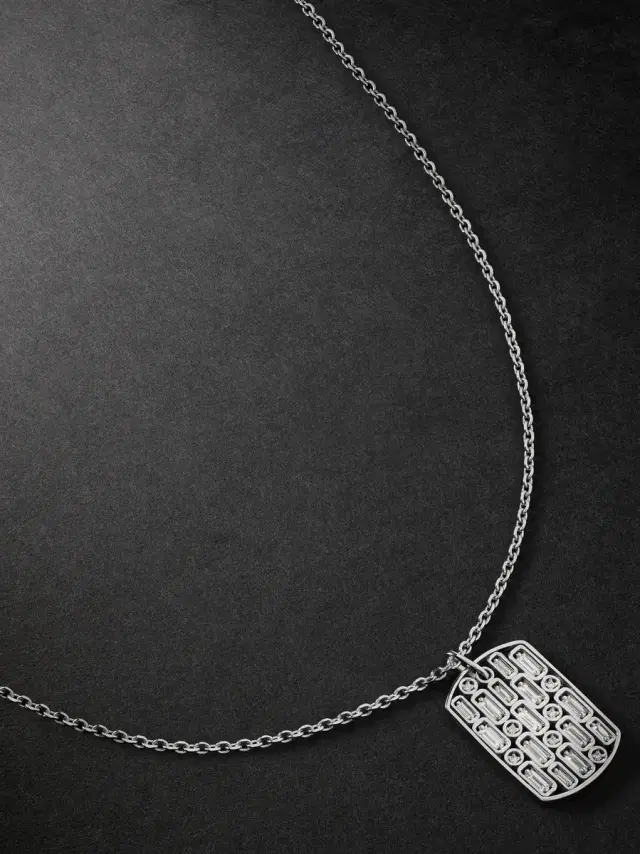 Suzanne Kalan 18-Karat White Gold Diamond Pendant Necklace - Men