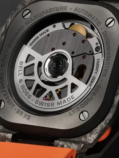 Bell & Ross BR-X5 Carbon Orange Limited Edition Automatic Chronometer DLC-Coated Titanium Watch, Ref. BRX5R-BO-TC/SRB - Men | Thumbnail 3 Bell & Ross BR-X5 Carbon Orange Limited Edition Automatic Chronometer DLC-Coated Titanium Watch, Ref. BRX5R-BO-TC/SRB - Men | Thumbnail 3